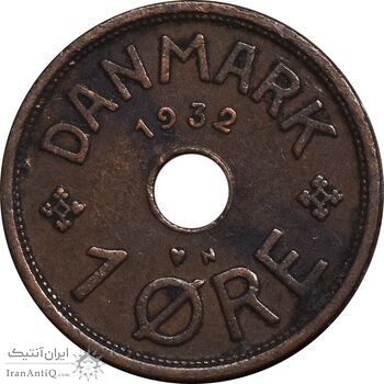 سکه 1 اوره 1932 کریستیان دهم - EF45 - دانمارک