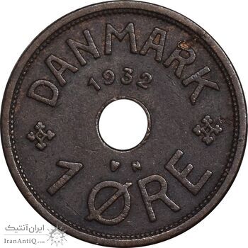 سکه 1 اوره 1932 کریستیان دهم - EF45 - دانمارک
