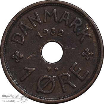 سکه 1 اوره 1932 کریستیان دهم - EF45 - دانمارک