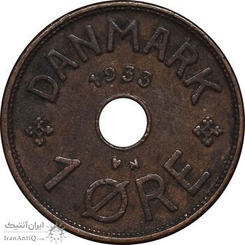 سکه 1 اوره 1933 کریستیان دهم - EF45 - دانمارک