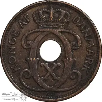 سکه 1 اوره 1933 کریستیان دهم - EF45 - دانمارک