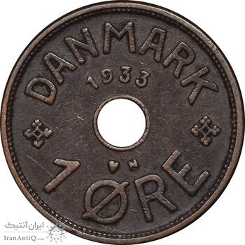 سکه 1 اوره 1933 کریستیان دهم - EF45 - دانمارک