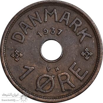سکه 1 اوره 1937 کریستیان دهم - EF45 - دانمارک
