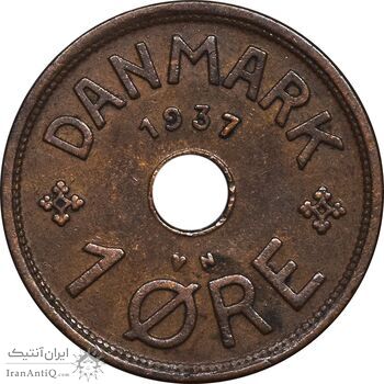 سکه 1 اوره 1937 کریستیان دهم - EF45 - دانمارک