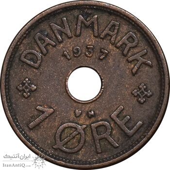 سکه 1 اوره 1937 کریستیان دهم - EF40 - دانمارک