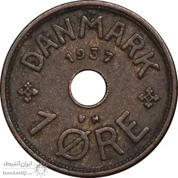 سکه 1 اوره 1937 کریستیان دهم - EF40 - دانمارک