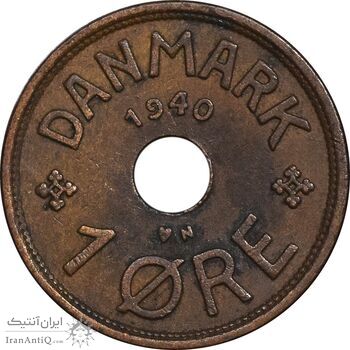 سکه 1 اوره 1940 کریستیان دهم - EF45 - دانمارک
