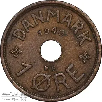 سکه 1 اوره 1940 کریستیان دهم - EF45 - دانمارک