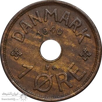 سکه 1 اوره 1940 کریستیان دهم - EF45 - دانمارک