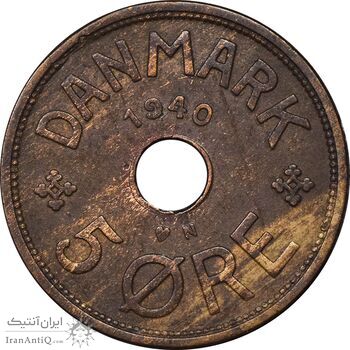 سکه 5 اوره 1940 کریستیان دهم - EF45 - دانمارک