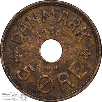 سکه 5 اوره 1940 کریستیان دهم - EF45 - دانمارک