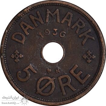 سکه 5 اوره 1936 کریستیان دهم - EF40 - دانمارک
