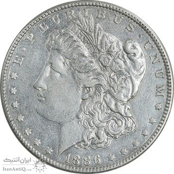 سکه یک دلار 1886 مورگان - EF40 - آمریکا