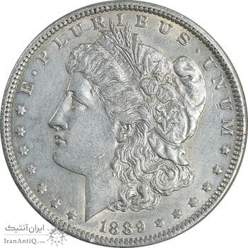 سکه یک دلار 1889 مورگان - AU55 - آمریکا