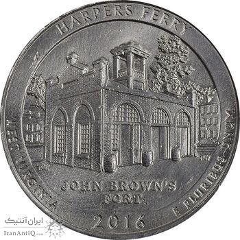 سکه کوارتر دلار 2016P - پارک ملی تاریخی هارپرز فری - AU - آمریکا