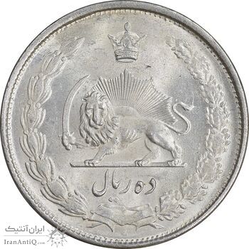 سکه 10 ریال 1324 - MS63 - محمد رضا شاه