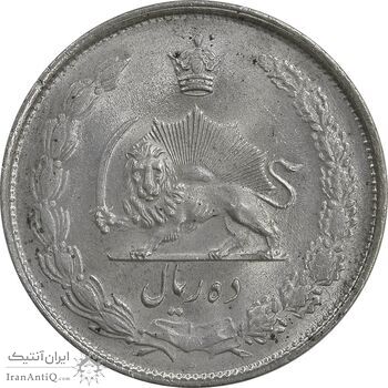 سکه 10 ریال 1324 - MS62 - محمد رضا شاه