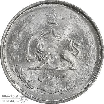 سکه 10 ریال 1324 - MS63 - محمد رضا شاه
