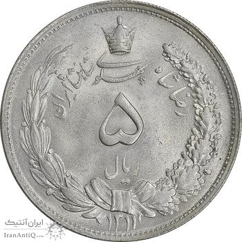 سکه 5 ریال 1311 - MS61 - رضا شاه