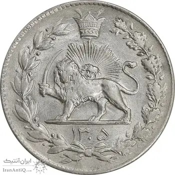 سکه 2000 دینار 1305 رایج - AU58 - رضا شاه
