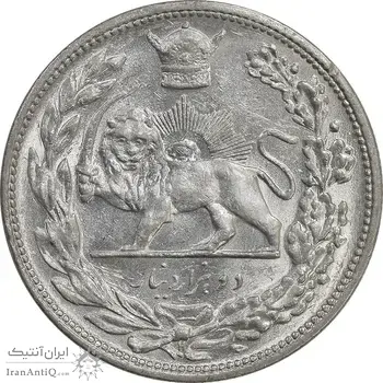 سکه 2000 دینار 1306 تصویری - ضرب هیتون - MS61 - رضا شاه