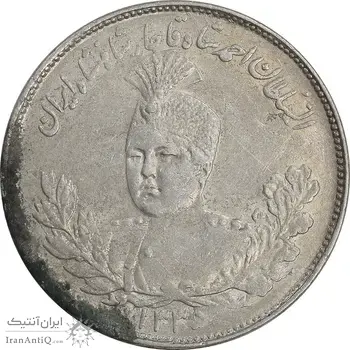 سکه 2000 دینار 1335 تصویری - AU55 - احمد شاه
