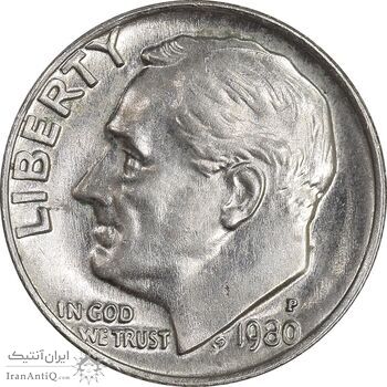 سکه 1 دایم 1980P روزولت - AU50 - آمریکا سکه 1 دایم 1980P روزولت - AU50 - آمریکا