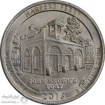 سکه کوارتر دلار 2016P - پارک ملی تاریخی هارپرز فری - AU - آمریکا