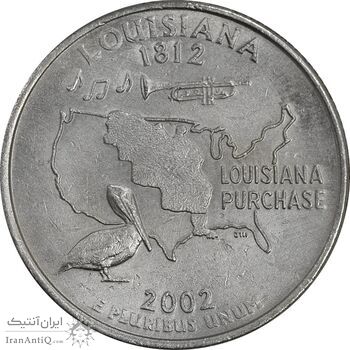 سکه کوارتر دلار 2002P ایالتی - لوئیزیانا - AU - آمریکا