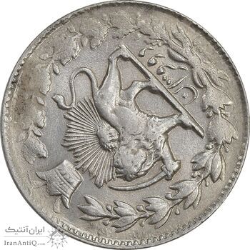 سکه 2 قران 1329 - ارور چرخش 170 درجه - AU58 - احمد شاه