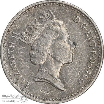 سکه 5 پنس 1990 الیزابت دوم - EF45 - انگلستان