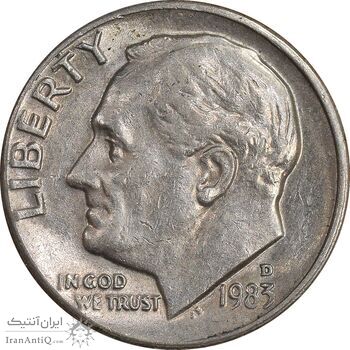 سکه 1 دایم 1983D روزولت - EF45 - آمریکا