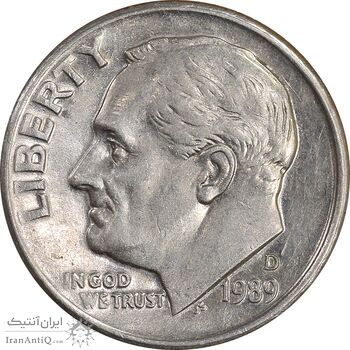 سکه 1 دایم 1989D روزولت - EF45 - آمریکا سکه 1 دایم 1989D روزولت - EF45 - آمریکا