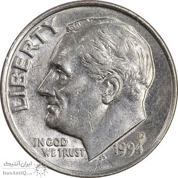 سکه 1 دایم 1994D روزولت - AU55 - آمریکا سکه 1 دایم 1994D روزولت - AU55 - آمریکا