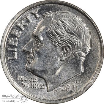 سکه 1 دایم 2001D روزولت - MS61 - آمریکا سکه 1 دایم 2001D روزولت - MS61 - آمریکا