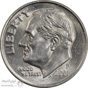سکه 1 دایم 2001P روزولت - AU58 - آمریکا سکه 1 دایم 2001P روزولت - AU58 - آمریکا