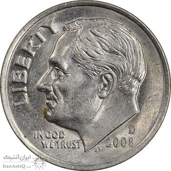 سکه 1 دایم 2008D روزولت - AU58 - آمریکا سکه 1 دایم 2008D روزولت - AU58 - آمریکا