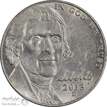 سکه 5 سنت 2013D جفرسون - AU58 - آمریکا