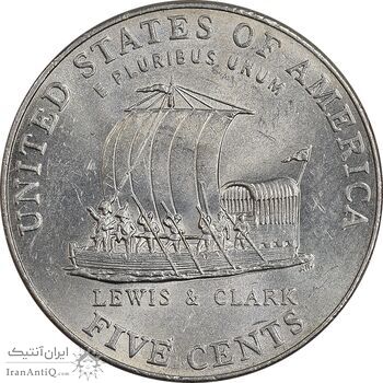 سکه 5 سنت 2004P - دویستمین سالگرد سفر اکتشافی لوئیس و کلارک - MS61 - آمریکا