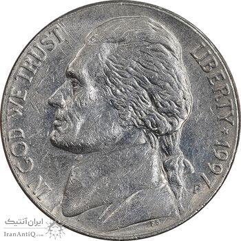 سکه 5 سنت 1997P جفرسون - AU50 - آمریکا