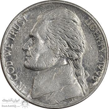 سکه 5 سنت 1996D جفرسون - EF45 - آمریکا