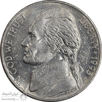 سکه 5 سنت 1995P جفرسون - AU55 - آمریکا