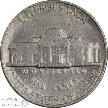 سکه 5 سنت 1990P جفرسون - EF45 - آمریکا