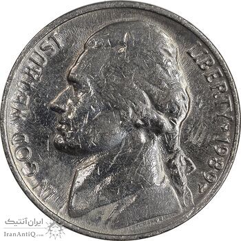 سکه 5 سنت 1989P جفرسون - EF40 - آمریکا