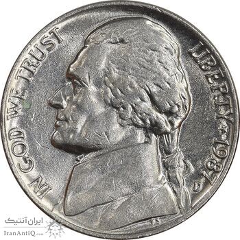 سکه 5 سنت 1987D جفرسون - AU55 - آمریکا