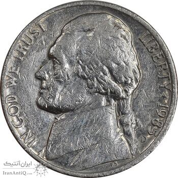 سکه 5 سنت 1985D جفرسون - EF40 - آمریکا