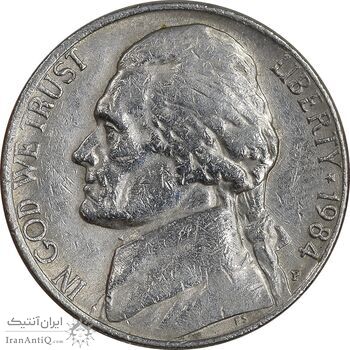 سکه 5 سنت 1984P جفرسون - EF45 - آمریکا