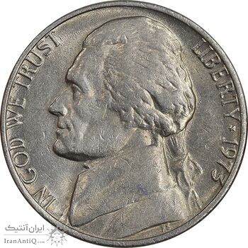 سکه 5 سنت 1973 جفرسون - AU55 - آمریکا