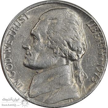 سکه 5 سنت 1973 جفرسون - EF45 - آمریکا