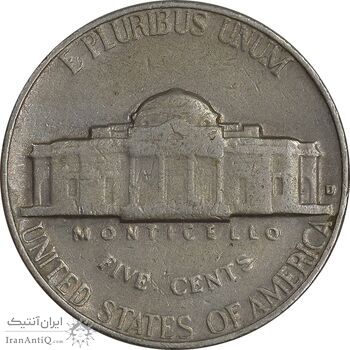 سکه 5 سنت 1964D جفرسون - VF35 - آمریکا